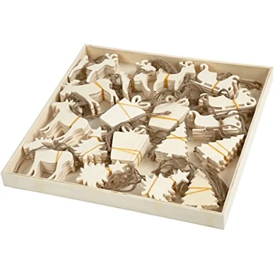 Afbeelding van Ornamenten, afm 7 9 cm, triplex, 90 assorti