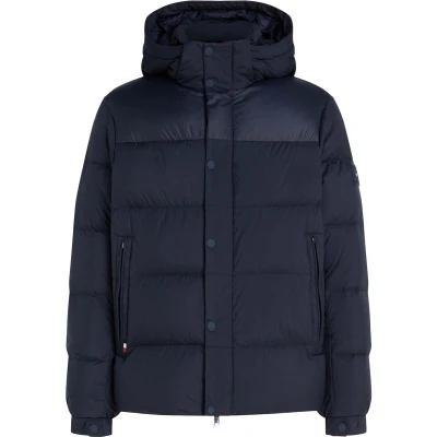 Afbeelding van Tommy Hilfiger Heren MIX DOWN HOODED Puffer JAS MW0MW36569, Jacket, Blauw, M, Blauw (Woestijnhemel), M