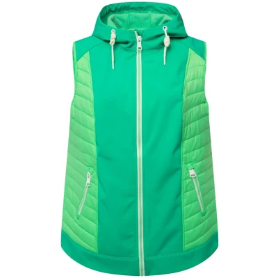 Afbeelding van Ulla Popken Hyprar Hybrid Wasserabweisend Kapuze Bodywarmer, Dames, Maat: 42/44, Frühlingsgrün