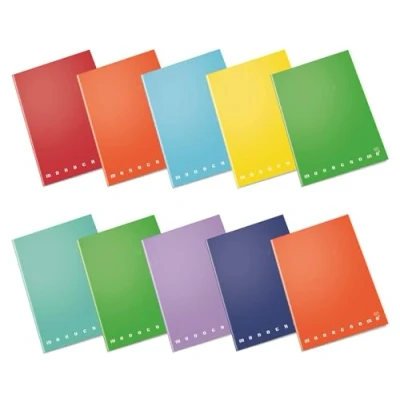 Afbeelding van Pigna Monocromo Notebook 02298880C, notitieboek A4 met liniatuur 0 C, meerkleurig, tien stuks