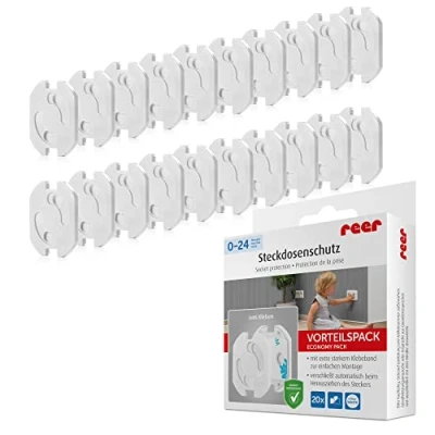 Afbeelding van reer Zelfklevende contactdoosbeschermers, 20 stuks wit