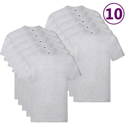 Afbeelding van Fruit of the Loom T shirts Original 10 st 4XL katoen grijs