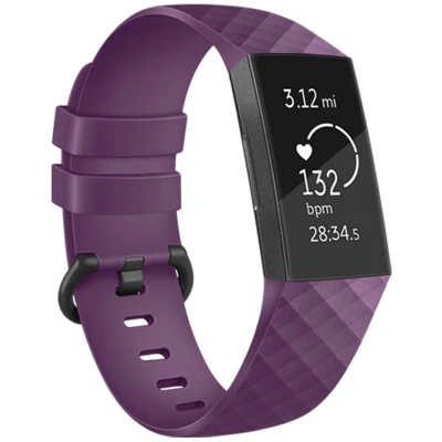 Afbeelding van Siliconen bandje voor de Fitbit Charge 3 / 4 Paars iMoshion En TPU (zacht)
