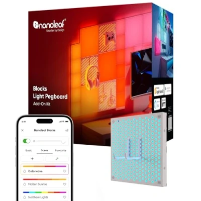 Afbeelding van Nanoleaf Blocks Light Pegboard Uitbreidingsset 1 RGBW Google, Apple, Alexa Compatibel