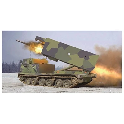 Afbeelding van M270/A1 Multiple Launch Rocket System Finland/Netherlands Scale 1/35 Trumpeter TRR 1047