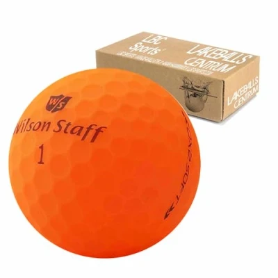 Afbeelding van lbc sports 24 Wilson Staff Dx2 / Duo Soft Optix golfballen AAAAA Premium Selection Oranje matte afwerking Lakeballs gebruikte in nettas