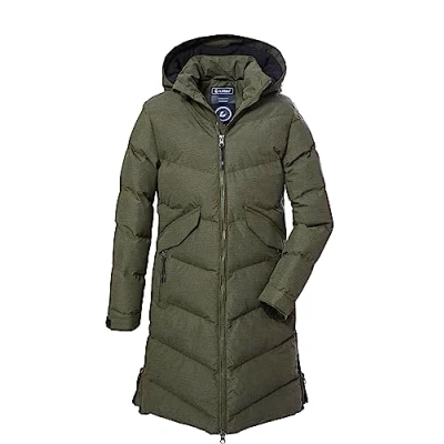 Afbeelding van killtec Meisjes Gewatteerde jas/mantel met capuchon is waterafstotend KOW 167 GRLS QLTD CT, dark olive, 176, 40924 000