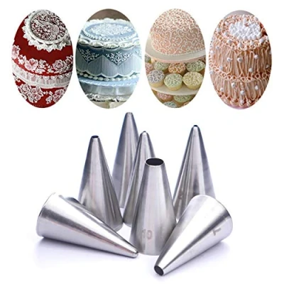 Afbeelding van PhantomSky 7 stuks spuitmonden voor glazuren, schrijftips, set van roestvrij staal, taartdecoratieset doe het zelf decoratietool bakken, taarten, kopcakes, koekjes, suikerwerk