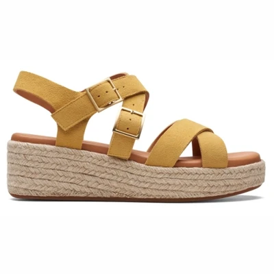 Afbeelding van Sandalettes Clarks Women Kimmei Buckle Yellow Suede Schoenmaat 38