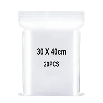 Afbeelding van Hersluitbare Transparante Plastic Tassen, Medium Ziplock Polyzak, Zak Met Ritssluiting Druksluiting, Van Toepassing op Ambachtelijke Benodigdheden, Kledingopslag enz. 30x40cm 20st