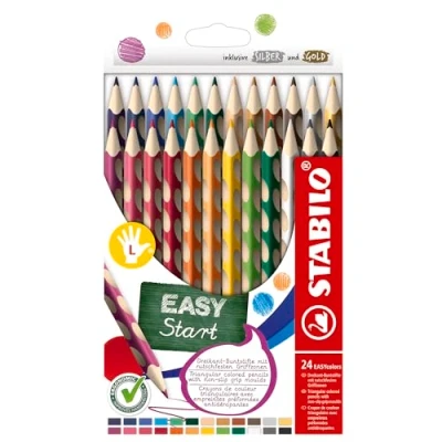 Afbeelding van STABILO EASYcolors Ergonomisch Kleurpotlood Linkshandig Extra Dikke 4.2 mm Kern Set Met 24 Kleuren