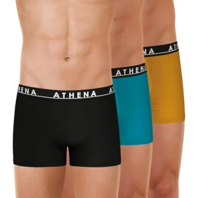 Afbeelding van Athena Set van 3 boxershorts, zwart/lagon/oranje, S