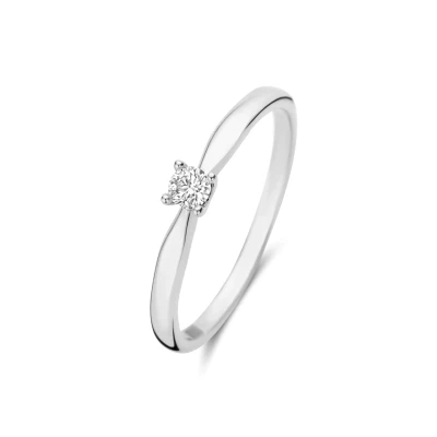 Afbeelding van Isabel Bernard DE LA PAIX Christine White GOLD 14 CT, Diamond 0.10 CT Ring, Dames, Maat: 58, Weißgold