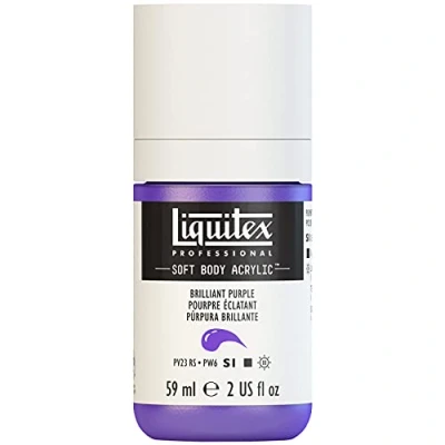 Afbeelding van Liquitex 1959590 Professional Acrylfarbe Soft Body Künstlerfarbe in cremiger deckender Konsistenz, hohe Pigmentierung, lichtecht &amp; alterungsbeständig, 59ml Flasche Brillantlila
