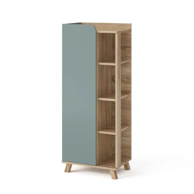 Afbeelding van Vicco Midi kast Karen Sonoma blauw 50 x 128 cm deur open vakken