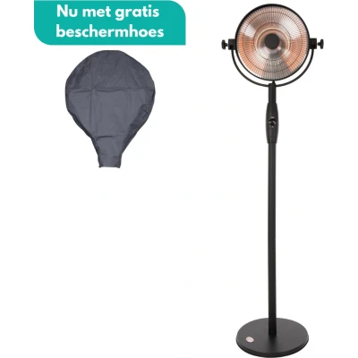 Afbeelding van Sunred Heater &amp; Hoes Retro Bright lijn Zwart Staand model Terrasverwarmer