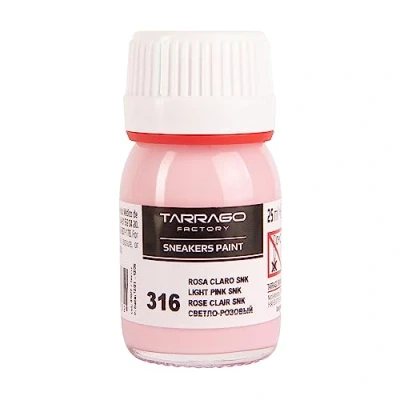 Afbeelding van Tarrago Schoenkleur lichtroze SNK 316 25 ml fles met penseel en spons voor glad leer, kunstleer of canvas