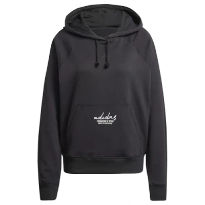 Afbeelding van adidas Dames SIGNATURE GRAPHIC BORDUURWERK FRANSE TERRY LOOSE HOODIE, XS Zwart