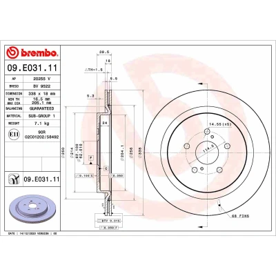 Afbeelding van Brembo Remschijven 09.E031.11