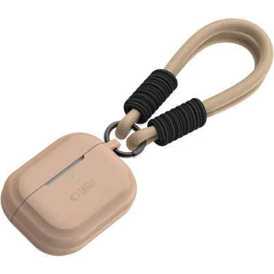 Afbeelding van TECH PROTECT SILICONEN TOUW APPLE AIRPODS PRO 1 / 2 CAFFE LATTE