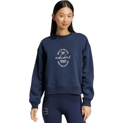 Afbeelding van adidas Dames SIGNATURE GRAPHIC PRINT FLEECE LOOSE SWEATSHIRT, legend ink, S
