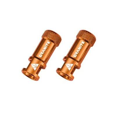 Afbeelding van Granite Juicy Nipple Presta Oranje ventieldopje met verwijderfunctie CNC Bike valve caps with core removing function stofkapje