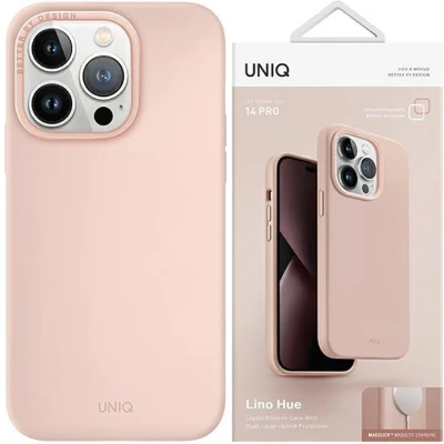 Afbeelding van UNIQ Lino Hue iPhone 13 Pro / 6.1 hoesje roze/blush roze MagSafe