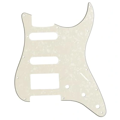 Afbeelding van Musiclily Pro 11 Schroefgaten Moderne stijl HSS Strat Gitaar Slagplaat voor American Stratocaster, 4 laags Parchment Pearl