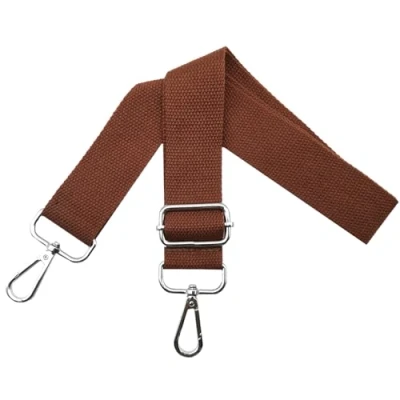 Afbeelding van Tasriemen om te wisselen, schouderriem, tas, tasriem, verstelbaar, breed, 3,8 cm, met zilveren karabijnhaak, draagriem voor handtassen dames, tasband, tassen, bruin, Q8