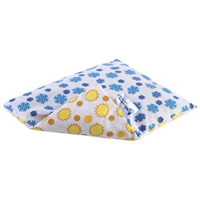 Afbeelding van Kersenstenen kussen korrelkussen groot warmtekussen 500g rechthoek 20x25cm eco natuur 100% katoen Medi Partners warmte + koudetherapie massagetherapie (sneeuwvlok/zon)