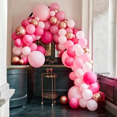 Afbeelding van Ballonnenboog Groot Roze &amp; Rosé Goud Ginger Ray