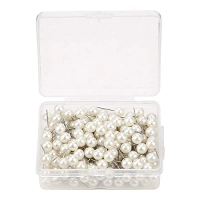 Afbeelding van Decoratieve 200pcs Plastic Push Pin Markering (Wit)