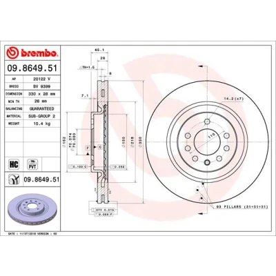 Afbeelding van Brembo Remschijven 09.8649.51