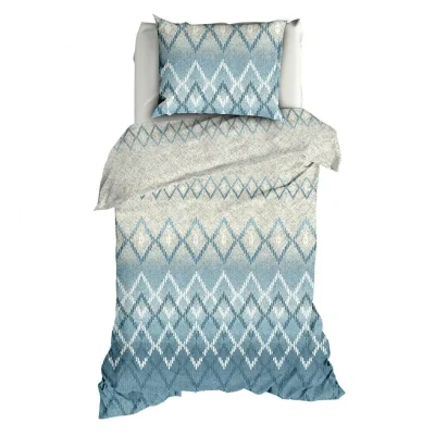 Afbeelding van Romanette Snuggle flanel dekbedovertrek 1 persoons (140x200/220 cm + sloop) Blauw