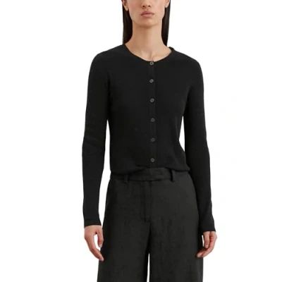 Afbeelding van Marc O&#039;Polo dames Fijngebreid vest met ronde hals in de kleur Zwart, maat: XS