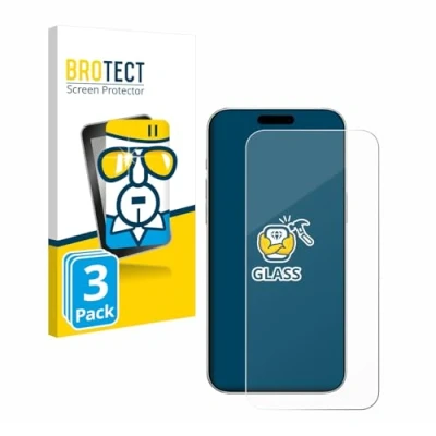 Afbeelding van BROTECT Tempered Glass Screen Protector voor Apple iPhone 16 (3 Stuks) 9H Gehard Glas Scherm Beschermer