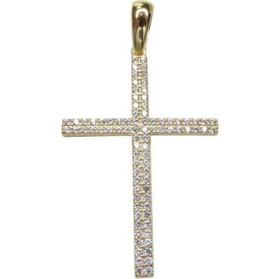 Afbeelding van Gouden kruis hanger met zirkonia&#039;s