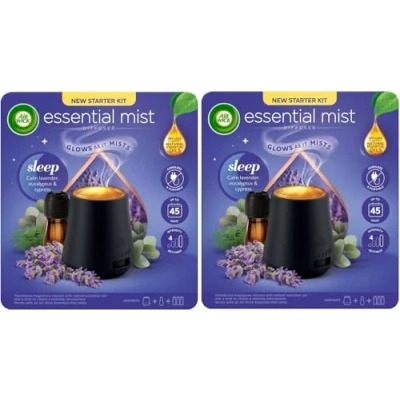 Afbeelding van 2 x Air Wick Essentiële Olie Mist Kit, Diffuser &amp; Refill Slaap (Lavendel/Eucalyptus/Cypress)