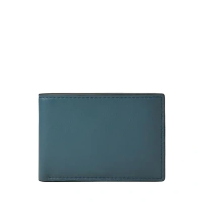 Afbeelding van Fossil Bifold portemonnee voor heren Steven plat leer, ML4396473, blauw, 11.43 cm L x 1.27 W 7.62 H, Casual