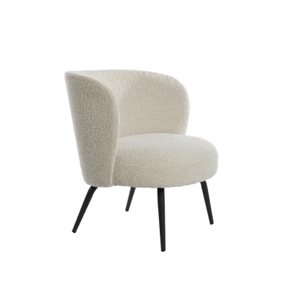 Afbeelding van Light &amp; Living Dieyda fauteuil boucle crème Stof