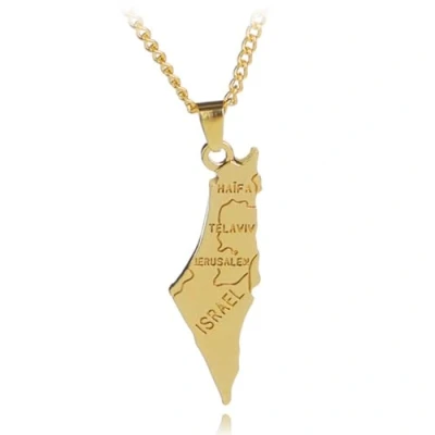 Afbeelding van Lpitoy Israël Kaart Hanger Ketting voor Vrouwen Mannen, Mode Choker Sieraden, van Mannen Sieraden Gift