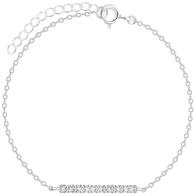 Afbeelding van JoyS Zilveren kristal bar armband 15 cm + 3 extension sterling zilver 925