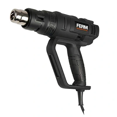 Afbeelding van FERM Industrial HAM1017P Heteluchtpistool 2000W 3 Luchtsnelheid standen Instelbaar Van 50C 600C Keramische verwarmingselementen Oververhitting beveiliging meter rubber kabel Professioneel Hot air gun Verf afbrander
