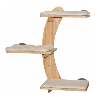Afbeelding van nanook Katten klimwand, wandkrabpaal 3 traps met kattenligstoelen kattenkussen 70 x cm voor wandmontage