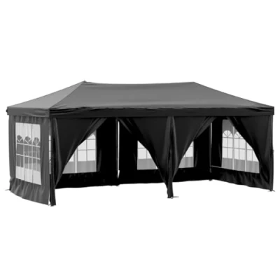 Afbeelding van vidaXL Partytent inklapbaar met zijwanden 3x6 m zwart