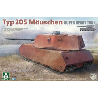 Afbeelding van 1:35 Takom 2159 Typ 205 Mauschen Super Heavy Tank Plastic Modelbouwpakket