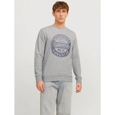 Afbeelding van Jack &amp; Jones Trui Jjjeans Sweat O neck 12257108 Light Grey Melange Mannen Maat L