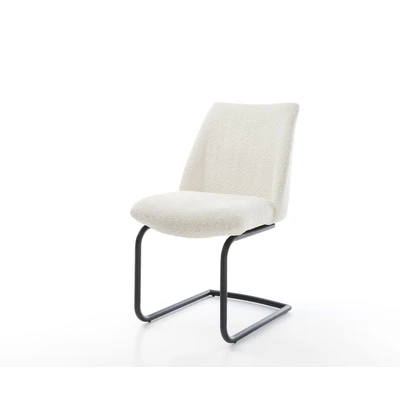 Afbeelding van sledemodel Elso Flex rond zwart bouclé wit pocketveer kern