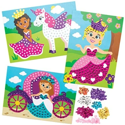 Afbeelding van Baker Ross AX129 Prinses met Pailletten (4 stuks) Knutselspullen en Knutselsets voor Kinderen