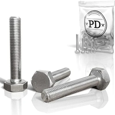 Afbeelding van PD® zeskantschroeven M6 x 30 mm (DIN 933 / ISO 4017) A2 V2A roestvrijstalen schroeven met metrische volledige draad VA externe zeskantmachineschroeven 50 stuks